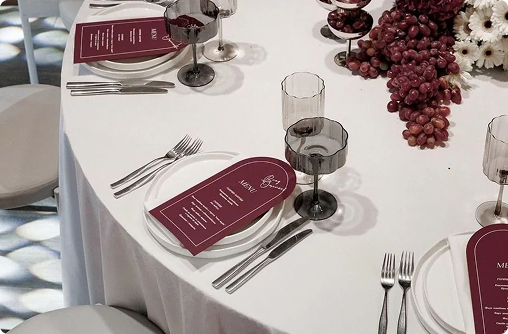 Custom menu design mirroring brand palette,  story, and positioning.