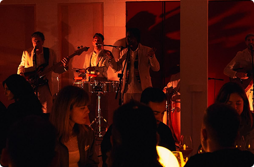 Coordination with florists, musicians, photographers.